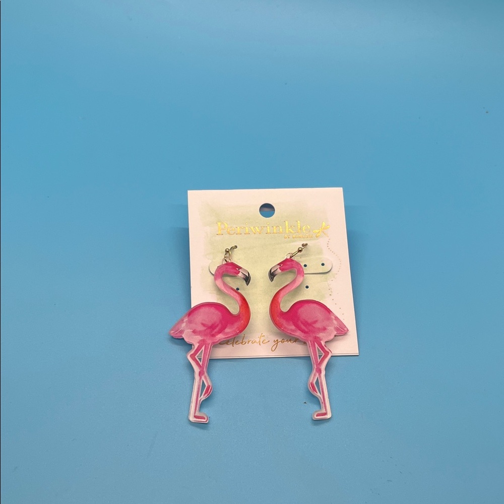 Periwinkle by Barlow Pink Flamingo Earrings